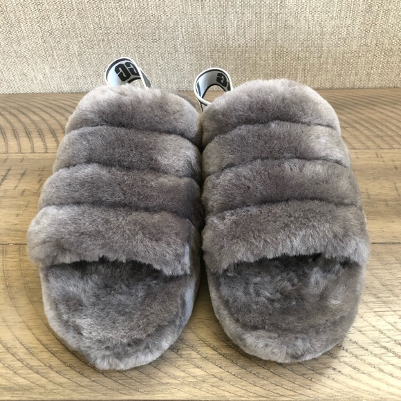 Ugg fluff yeah slides grey - Picture 2 of 6